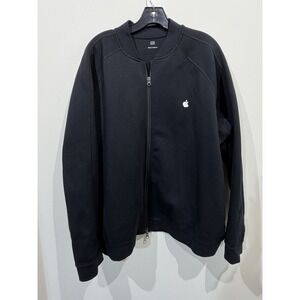 Apple Mens Jacket Embroidered Logo Employee Full Zip Uniform Size XL Black